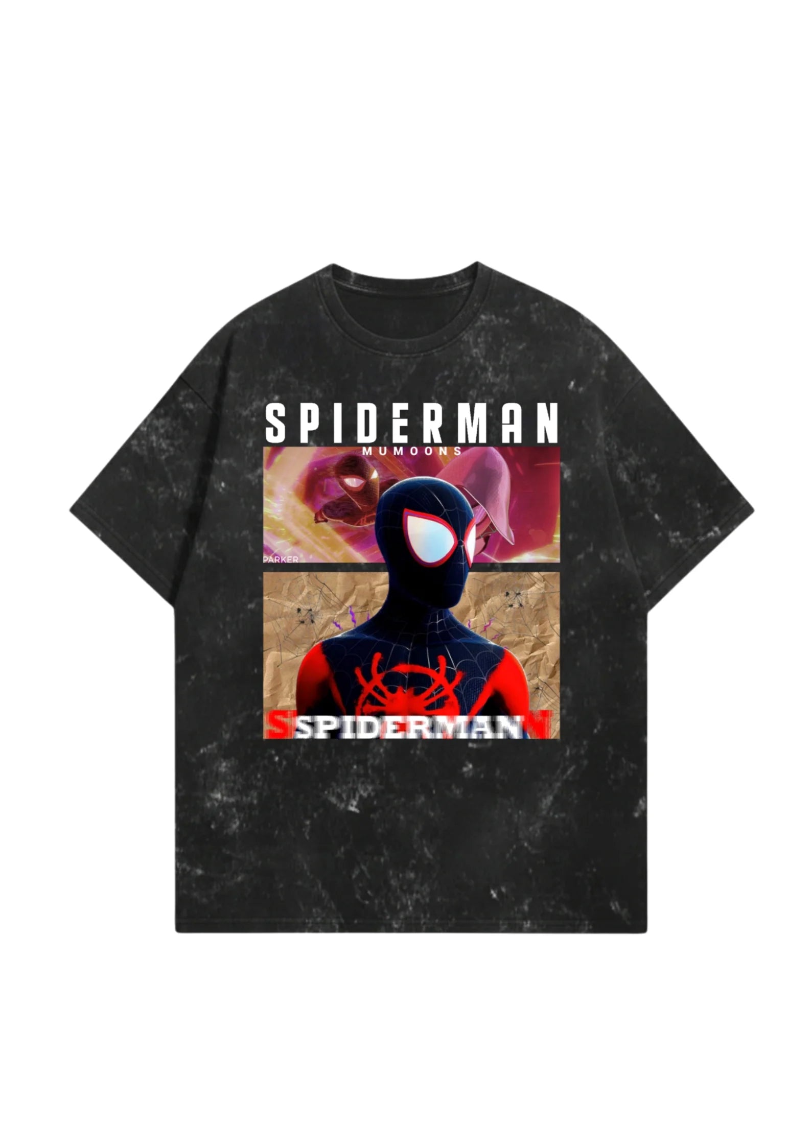 Acid-Washed Spiderman Unisex Oversized Tee Premium 300 GSM