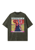 Spider Women Graphic Tee – Acid-Washed 300 GSM